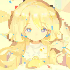 pixel art blonde girl