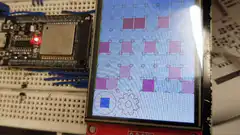 Arduino LCD screen displaying a grid pattern