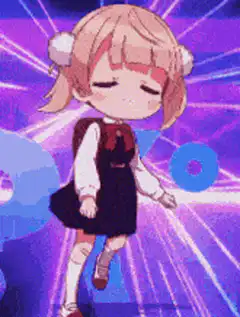 chibi girl dancing with joy