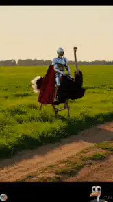 knight riding ostrich