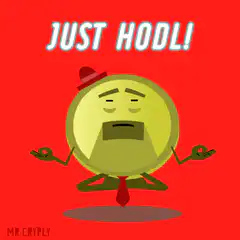 Meditating Bitcoin Coin Just HODL