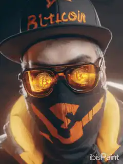 Bitcoin Guy Glowing Glasses