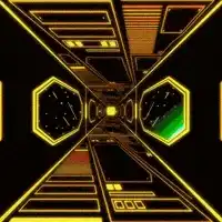 Yellow sci-fi corridor zoom