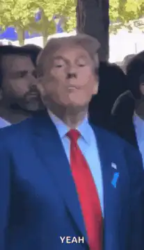 Donald Trump pointing and saying yeah