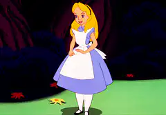 Alice in Wonderland curtsying