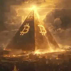 Glowing Bitcoin Pyramid