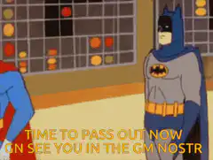 Batman helps Superman pass out