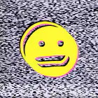 Yellow smiley face on TV static