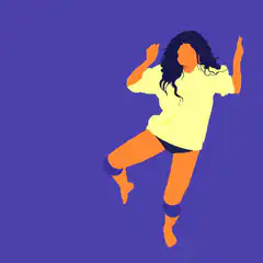 woman dancing in yellow shirt
