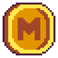 pixel art coin with letter M