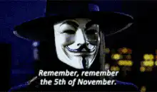 Guy Fawkes mask Remember the 5th of November