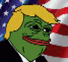 Pepe as Trump with American flag