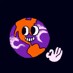 Crazy Earth waving hand