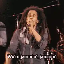 Bob Marley singing jammin