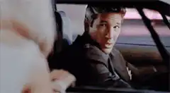 Brigitte Nielsen leans into car window