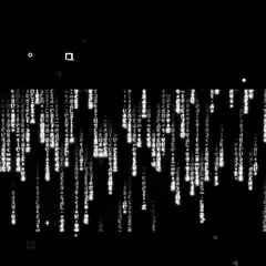 Matrix code rain with UI icons