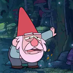 Gnome vomiting a rainbow