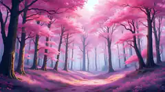 pink forest path