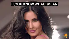 Katrina Kaif winking with text