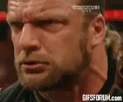 Triple H intense stare