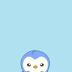 cute penguin riding scooter with bitcoin