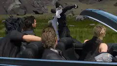 Final Fantasy XV party in car