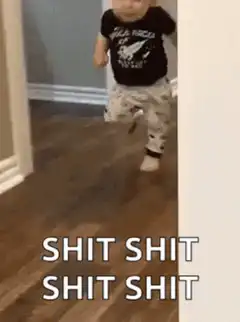 Toddler running away screaming
