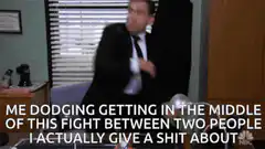 Michael Scott dodging fight