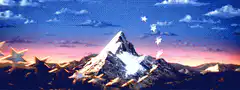 Nostr logo over mountain