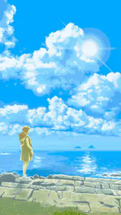 Girl looking at the sea