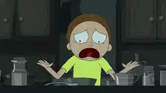Morty confused by dirty dishes