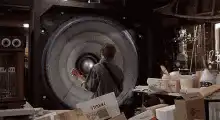 Man blown back by giant speaker