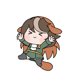 chibi girl floating with arms out