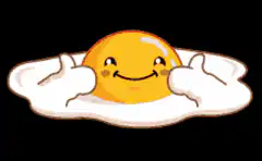 Cute fried egg giving thumbs up