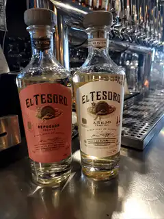 El Tesoro Reposado and Anejo Tequila bottles
