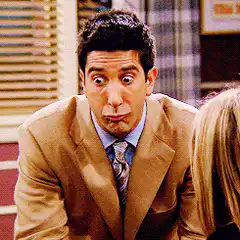 Ross Geller wide-eyed shocked face