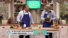 QVC hosts excitedly chop vegetables