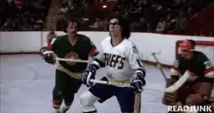 Trenches hockey player gets hit by puck