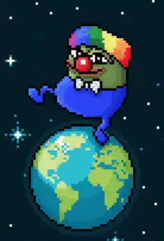 Pepe the Clown on Earth in Space