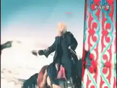Eagle hunter and herds in Mongolia