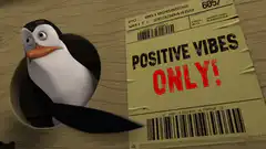 Skipper penguin positive vibes only