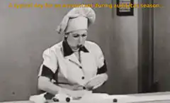 Woman eating rapidly at a table