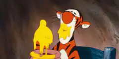 Tigger covered in honey says yuck