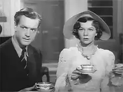 Man and woman having tea