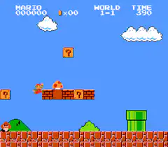 Mario glitching colors in Super Mario Bros