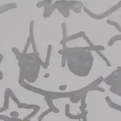 Faded cartoon character drawing