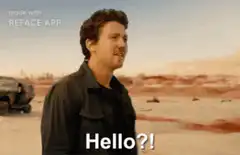 Man in desert shouting Hello