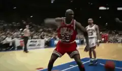 Michael Jordan Bulls jersey celebration