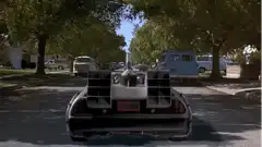 DeLorean time machine takes off
