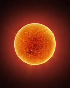 Glowing Sun with Sunspots